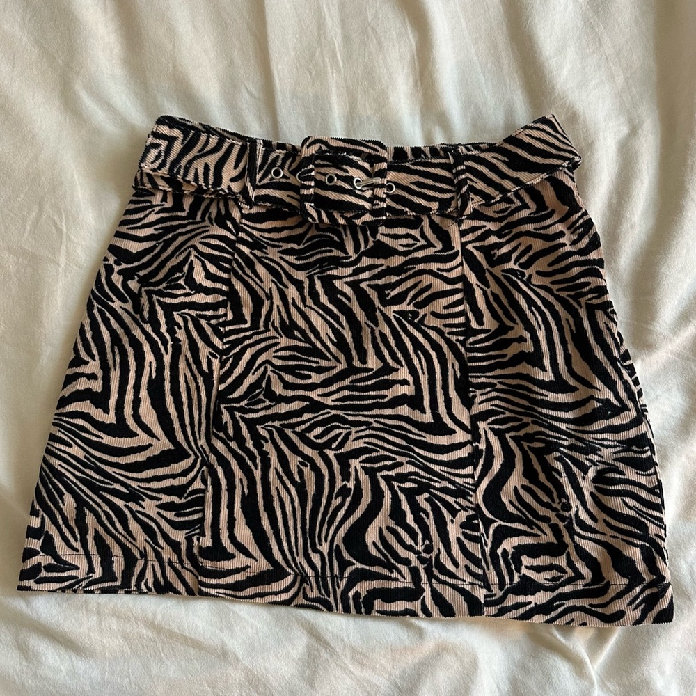 corduroy zebra miniskirt